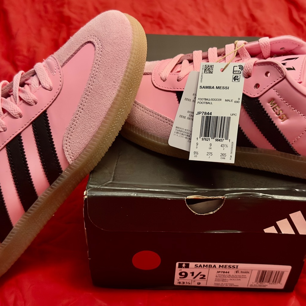 Adidas Samba Messi Pink and Black Sneakers